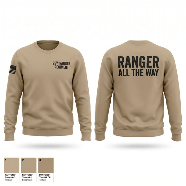 Crew Neck Sweatshirt, 75th ranger regiment, Army, Teamtime, Team time, sublimation, custom sports apparel, team uniforms, spirit wear, spiritwear, sports uniforms, custom shirts, team store, custom team store, fundraiser sports, apparel fundraiser