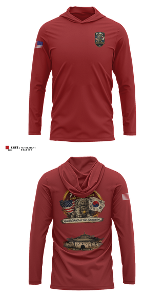 Long Sleeve Hooded Sun Shirt, HHC USAG YONGSAN-CASEY, Army, Teamtime, Team time, sublimation, custom sports apparel, team uniforms, spirit wear, spiritwear, sports uniforms, custom shirts, team store, custom team store, fundraiser sports, apparel fundraiser