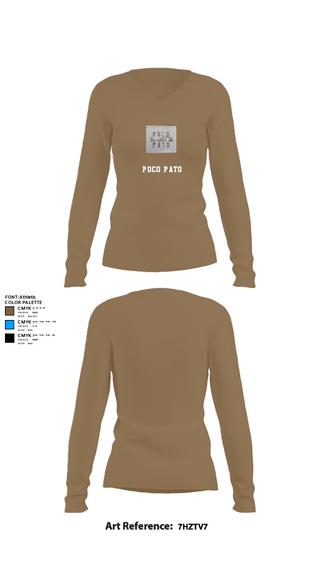 Women's Long Sleeve Vneck Shirt, Poco Pato, , Teamtime, Team time, sublimation, custom sports apparel, team uniforms, spirit wear, spiritwear, sports uniforms, custom shirts, team store, custom team store, fundraiser sports, apparel fundraiser
