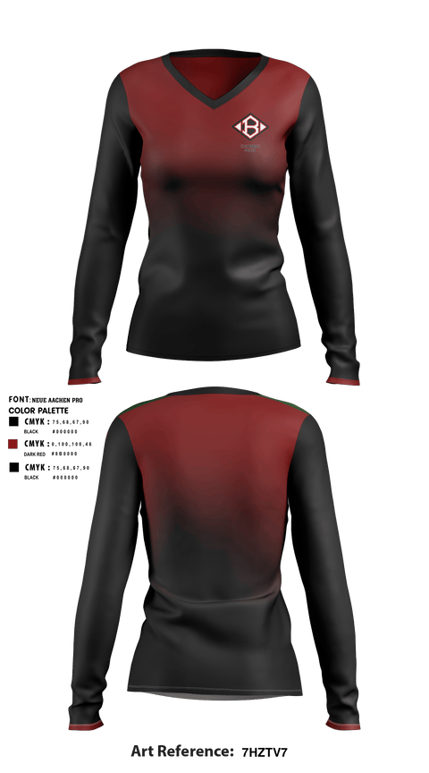Women's Long Sleeve Vneck Shirt, Clearbrook, Men's Soccer, Teamtime, Team time, sublimation, custom sports apparel, team uniforms, spirit wear, spiritwear, sports uniforms, custom shirts, team store, custom team store, fundraiser sports, apparel fundraiser