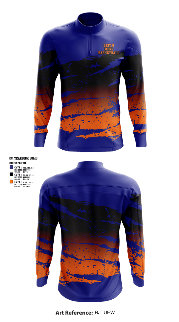 Quarter Zip Jacket, Exit 8, Men's Basketball, Teamtime, Team time, sublimation, custom sports apparel, team uniforms, spirit wear, spiritwear, sports uniforms, custom shirts, team store, custom team store, fundraiser sports, apparel fundraiser