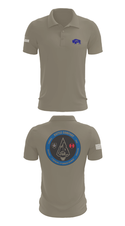 Battle company 1-17IN 67217435 Short Sleeve Performance Polo - 67