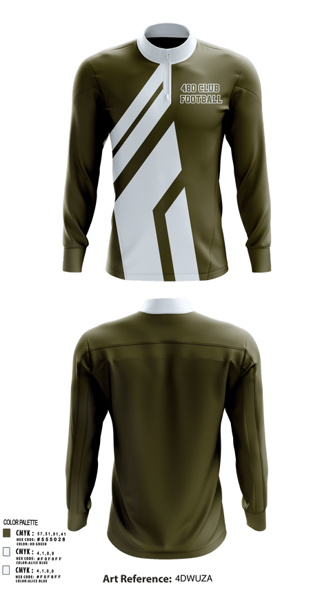 Quarter Zip Jacket, 480 club, Football, Teamtime, Team time, sublimation, custom sports apparel, team uniforms, spirit wear, spiritwear, sports uniforms, custom shirts, team store, custom team store, fundraiser sports, apparel fundraiser