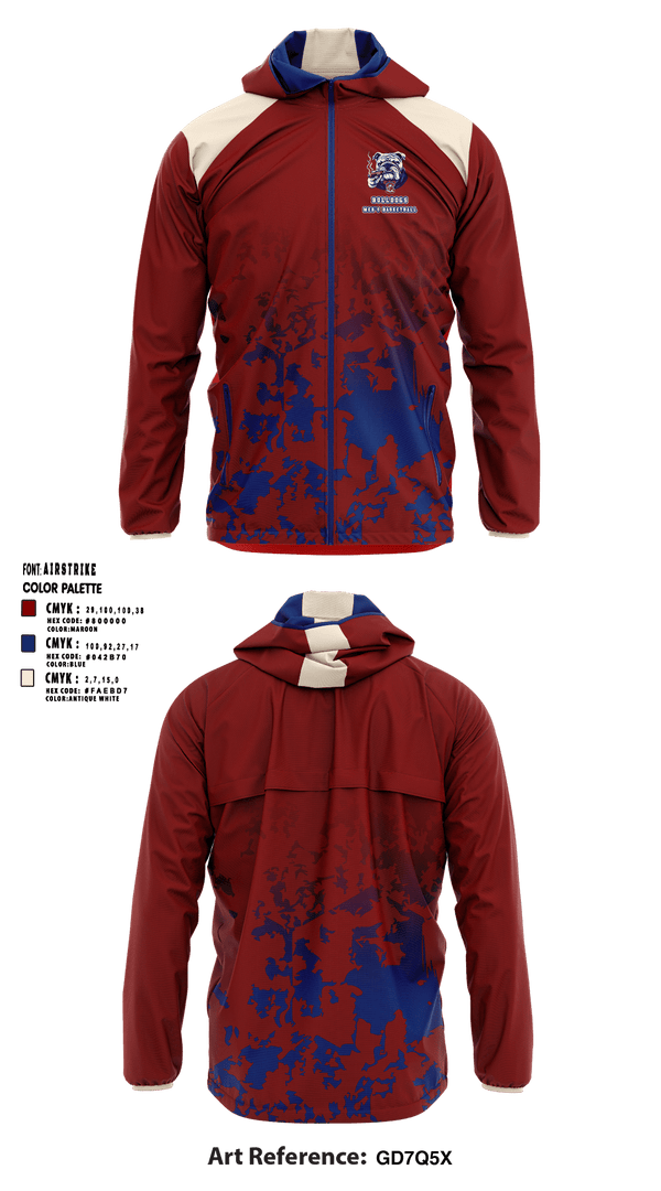 Windbreaker, Bulldogs, Men's Basketball, Teamtime, Team time, sublimation, custom sports apparel, team uniforms, spirit wear, spiritwear, sports uniforms, custom shirts, team store, custom team store, fundraiser sports, apparel fundraiser