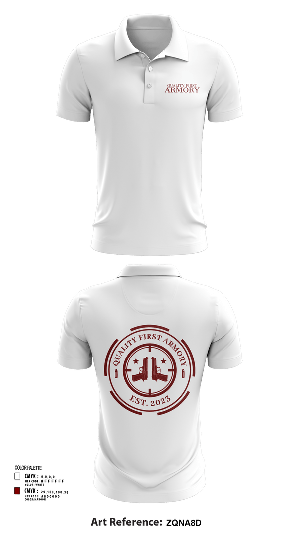 Short Sleeve Performance Polo, QUALITY FIRST ARMORY, , Teamtime, Team time, sublimation, custom sports apparel, team uniforms, spirit wear, spiritwear, sports uniforms, custom shirts, team store, custom team store, fundraiser sports, apparel fundraiser
