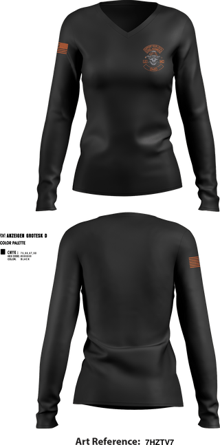 Women's Long Sleeve Vneck Shirt, Yougstown Steel hammerz, Police, Teamtime, Team time, sublimation, custom sports apparel, team uniforms, spirit wear, spiritwear, sports uniforms, custom shirts, team store, custom team store, fundraiser sports, apparel fundraiser