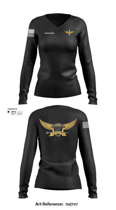 Investigator 95146404 Women's Long Sleeve V-neck Shirt - 102