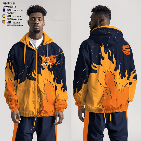 Zip Hoodie, Flaming Arrows, Men's Basketball, Teamtime, Team time, sublimation, custom sports apparel, team uniforms, spirit wear, spiritwear, sports uniforms, custom shirts, team store, custom team store, fundraiser sports, apparel fundraiser