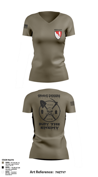 Women's Short Sleeve Vneck Shirt, 615TH ECC, , Teamtime, Team time, sublimation, custom sports apparel, team uniforms, spirit wear, spiritwear, sports uniforms, custom shirts, team store, custom team store, fundraiser sports, apparel fundraiser