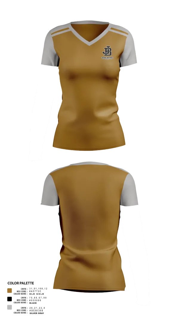 Womens Short Sleeve Vneck Shirt, Jesse Bethel High School, Golf, Teamtime, Team time, sublimation, custom sports apparel, team uniforms, spirit wear, spiritwear, sports uniforms, custom shirts, team store, custom team store, fundraiser sports, apparel fundraiser