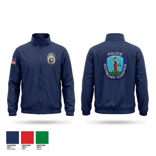 Windbreaker, Richmond Police Department, Police, Teamtime, Team time, sublimation, custom sports apparel, team uniforms, spirit wear, spiritwear, sports uniforms, custom shirts, team store, custom team store, fundraiser sports, apparel fundraiser