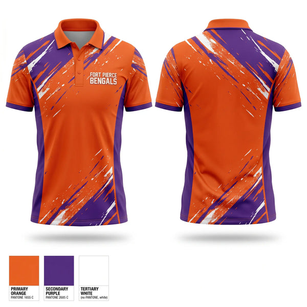 Short Sleeve Performance Polo, Fort Pierce Bengals, , Teamtime, Team time, sublimation, custom sports apparel, team uniforms, spirit wear, spiritwear, sports uniforms, custom shirts, team store, custom team store, fundraiser sports, apparel fundraiser