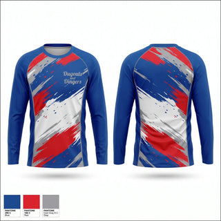 Long Sleeve Performance Shirt, Dugouts and Dingers, Baseball, Teamtime, Team time, sublimation, custom sports apparel, team uniforms, spirit wear, spiritwear, sports uniforms, custom shirts, team store, custom team store, fundraiser sports, apparel fundraiser