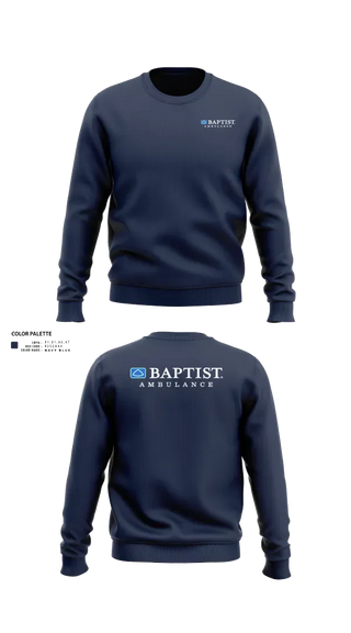 Crew Neck Sweatshirt, Baptist EMS, EMS/EMT, Teamtime, Team time, sublimation, custom sports apparel, team uniforms, spirit wear, spiritwear, sports uniforms, custom shirts, team store, custom team store, fundraiser sports, apparel fundraiser