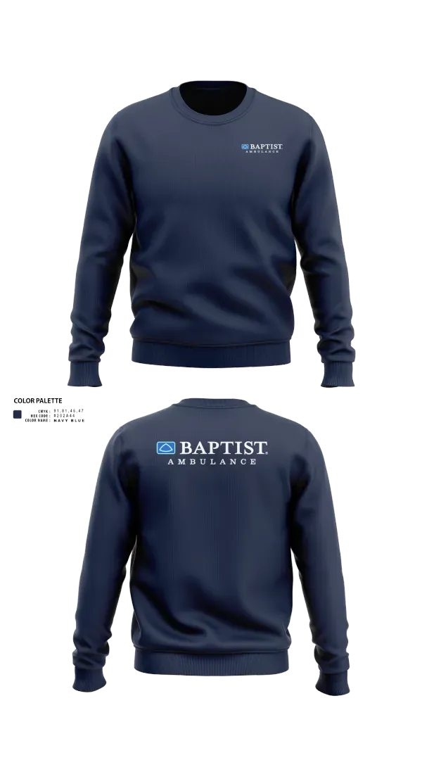 Crew Neck Sweatshirt, Baptist EMS, EMS/EMT, Teamtime, Team time, sublimation, custom sports apparel, team uniforms, spirit wear, spiritwear, sports uniforms, custom shirts, team store, custom team store, fundraiser sports, apparel fundraiser