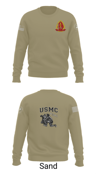 Crew Neck Sweatshirt, 1st Bn 2mar 2nd MarDiv, , Teamtime, Team time, sublimation, custom sports apparel, team uniforms, spirit wear, spiritwear, sports uniforms, custom shirts, team store, custom team store, fundraiser sports, apparel fundraiser