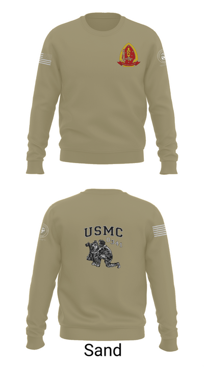 1st Bn 2mar 2nd MarDiv 35824328 Crew Neck Sweatshirt - 85
