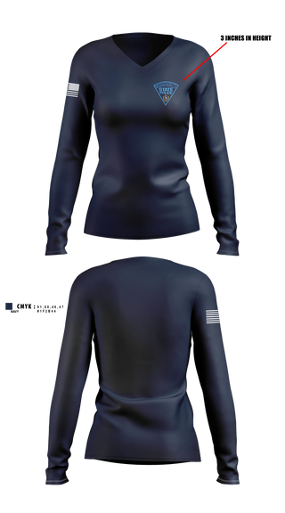 Womens Long Sleeve Vneck Shirt, ILSSA Boston, , Teamtime, Team time, sublimation, custom sports apparel, team uniforms, spirit wear, spiritwear, sports uniforms, custom shirts, team store, custom team store, fundraiser sports, apparel fundraiser
