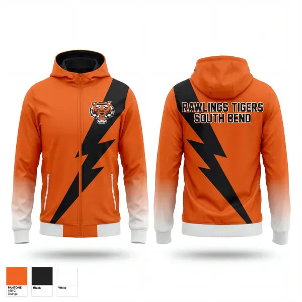 Windbreaker, Rawlings Tigers South Bend, Baseball, Teamtime, Team time, sublimation, custom sports apparel, team uniforms, spirit wear, spiritwear, sports uniforms, custom shirts, team store, custom team store, fundraiser sports, apparel fundraiser