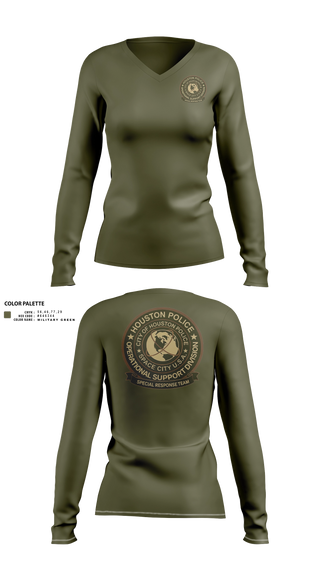 Womens Long Sleeve Vneck Shirt, Special Response Team, Police, Teamtime, Team time, sublimation, custom sports apparel, team uniforms, spirit wear, spiritwear, sports uniforms, custom shirts, team store, custom team store, fundraiser sports, apparel fundraiser