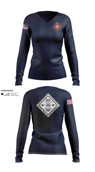Womens Long Sleeve Vneck Shirt, St Louis Fire Department Engine House 28, Fire Department, Teamtime, Team time, sublimation, custom sports apparel, team uniforms, spirit wear, spiritwear, sports uniforms, custom shirts, team store, custom team store, fundraiser sports, apparel fundraiser