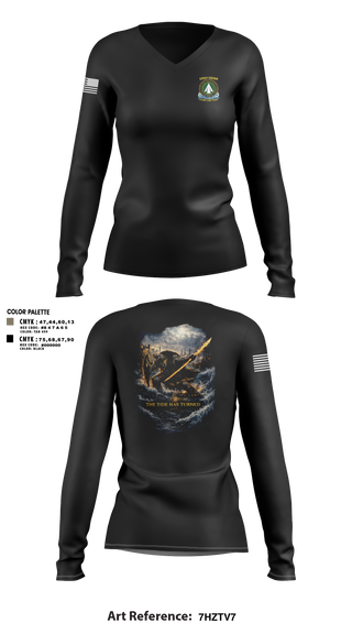 Womens Long Sleeve Vneck Shirt, 1192nd DDSB, Army, Teamtime, Team time, sublimation, custom sports apparel, team uniforms, spirit wear, spiritwear, sports uniforms, custom shirts, team store, custom team store, fundraiser sports, apparel fundraiser