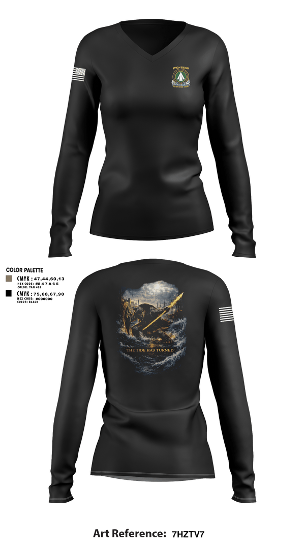 Womens Long Sleeve Vneck Shirt, 1192nd DDSB, Army, Teamtime, Team time, sublimation, custom sports apparel, team uniforms, spirit wear, spiritwear, sports uniforms, custom shirts, team store, custom team store, fundraiser sports, apparel fundraiser
