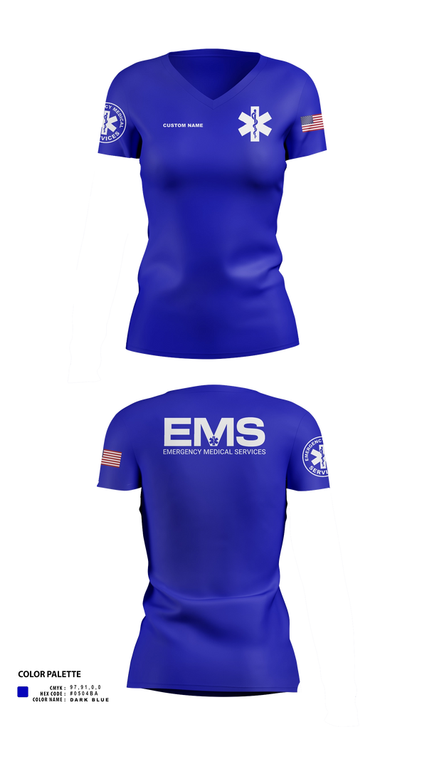 Womens Short Sleeve Vneck Shirt, Central EMS, EMS/EMT, Teamtime, Team time, sublimation, custom sports apparel, team uniforms, spirit wear, spiritwear, sports uniforms, custom shirts, team store, custom team store, fundraiser sports, apparel fundraiser