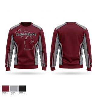 Crew Neck Sweatshirt, Lady Hawks, Softball, Teamtime, Team time, sublimation, custom sports apparel, team uniforms, spirit wear, spiritwear, sports uniforms, custom shirts, team store, custom team store, fundraiser sports, apparel fundraiser