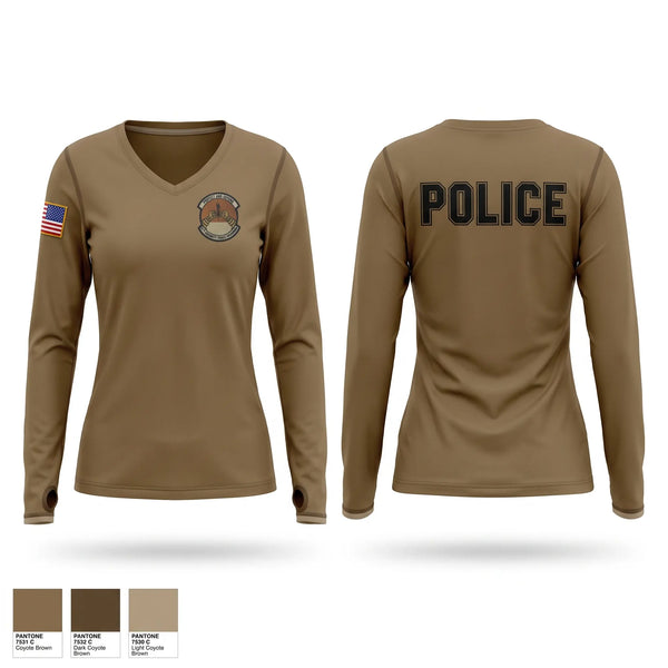 Womens Long Sleeve Vneck Shirt, 6th SFS MACDILL 6th SGS MACDILL, Air Force, Teamtime, Team time, sublimation, custom sports apparel, team uniforms, spirit wear, spiritwear, sports uniforms, custom shirts, team store, custom team store, fundraiser sports, apparel fundraiser