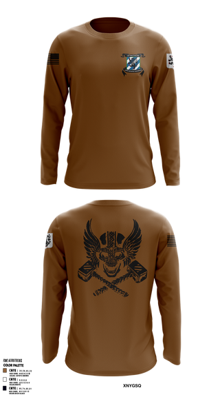 Long Sleeve Performance Shirt, Crusher Company 1-28 Infantry Regiment, Army, Teamtime, Team time, sublimation, custom sports apparel, team uniforms, spirit wear, spiritwear, sports uniforms, custom shirts, team store, custom team store, fundraiser sports, apparel fundraiser