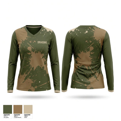 Dragons Women's Long Sleeve V-neck Shirt - 1
