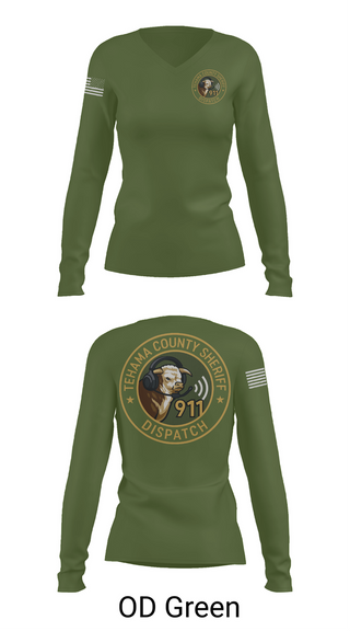 Womens Long Sleeve Vneck Shirt, TCSO DISPATCH, , Teamtime, Team time, sublimation, custom sports apparel, team uniforms, spirit wear, spiritwear, sports uniforms, custom shirts, team store, custom team store, fundraiser sports, apparel fundraiser