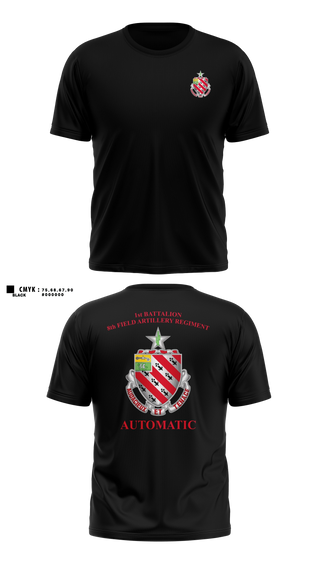 Old School Cotton Feel Shirt, 1/8 Field Artillery Regiment, Army, Teamtime, Team time, sublimation, custom sports apparel, team uniforms, spirit wear, spiritwear, sports uniforms, custom shirts, team store, custom team store, fundraiser sports, apparel fundraiser