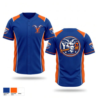 Full Button Baseball Jersey, RVA Yard Goats, Baseball, Teamtime, Team time, sublimation, custom sports apparel, team uniforms, spirit wear, spiritwear, sports uniforms, custom shirts, team store, custom team store, fundraiser sports, apparel fundraiser