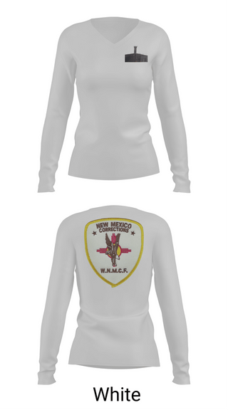 Womens Long Sleeve Vneck Shirt, New Mexico Corrections Department, Police, Teamtime, Team time, sublimation, custom sports apparel, team uniforms, spirit wear, spiritwear, sports uniforms, custom shirts, team store, custom team store, fundraiser sports, apparel fundraiser