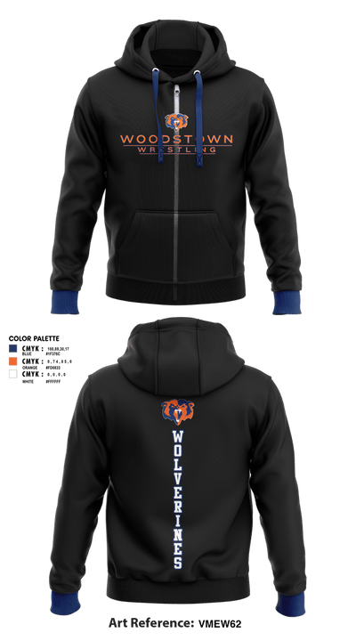 Woodstown Wrestling 19595478 Zip Hoodie - 1