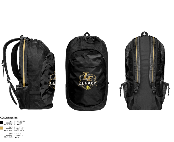 Gear Bag, Legacy Elite, Softball, Teamtime, Team time, sublimation, custom sports apparel, team uniforms, spirit wear, spiritwear, sports uniforms, custom shirts, team store, custom team store, fundraiser sports, apparel fundraiser