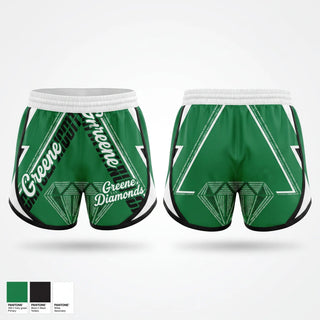 Womens Shorts, Greene Diamonds, Softball, Teamtime, Team time, sublimation, custom sports apparel, team uniforms, spirit wear, spiritwear, sports uniforms, custom shirts, team store, custom team store, fundraiser sports, apparel fundraiser