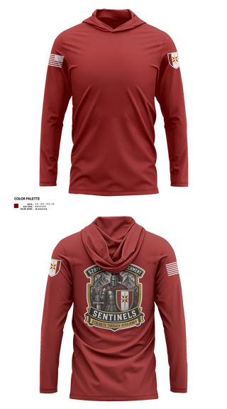 Long Sleeve hooded sunshirt, 528th MED DET COSC, Army, Teamtime, Team time, sublimation, custom sports apparel, team uniforms, spirit wear, spiritwear, sports uniforms, custom shirts, team store, custom team store, fundraiser sports, apparel fundraiser