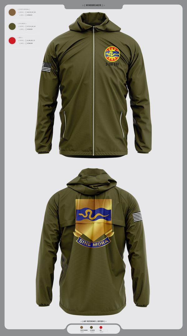 Windbreaker, 3-116 CAV, , Teamtime, Team time, sublimation, custom sports apparel, team uniforms, spirit wear, spiritwear, sports uniforms, custom shirts, team store, custom team store, fundraiser sports, apparel fundraiser