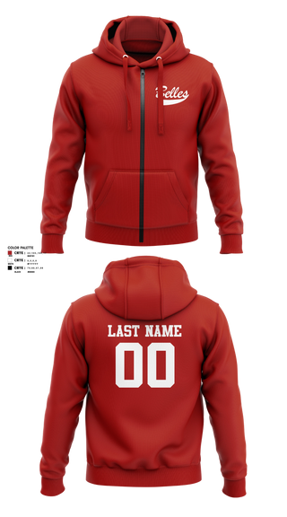 Zip Hoodie, Bluegrass Lightning Belles, Softball, Teamtime, Team time, sublimation, custom sports apparel, team uniforms, spirit wear, spiritwear, sports uniforms, custom shirts, team store, custom team store, fundraiser sports, apparel fundraiser