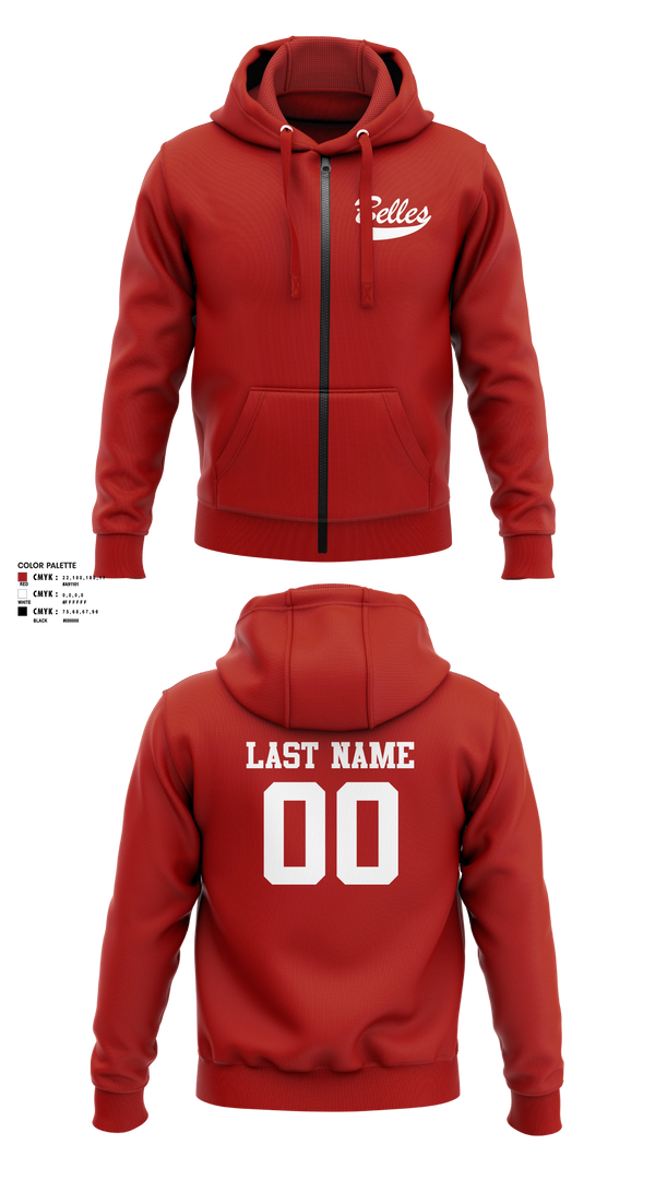 Zip Hoodie, Bluegrass Lightning Belles, Softball, Teamtime, Team time, sublimation, custom sports apparel, team uniforms, spirit wear, spiritwear, sports uniforms, custom shirts, team store, custom team store, fundraiser sports, apparel fundraiser