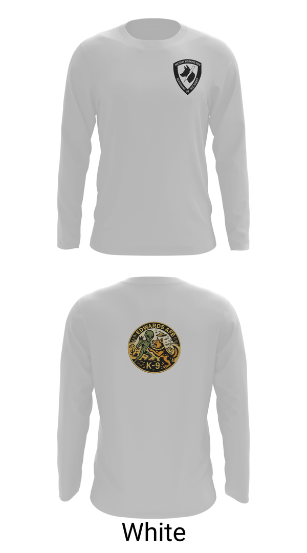 Long Sleeve Performance Shirt, 412th Military Working Dog, Air Force, Teamtime, Team time, sublimation, custom sports apparel, team uniforms, spirit wear, spiritwear, sports uniforms, custom shirts, team store, custom team store, fundraiser sports, apparel fundraiser