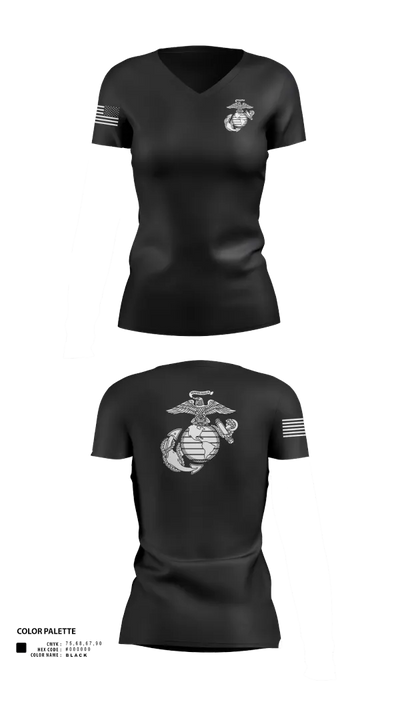 Echo company 2110 57585685 Women's Short Sleeve V-neck Shirt - 20