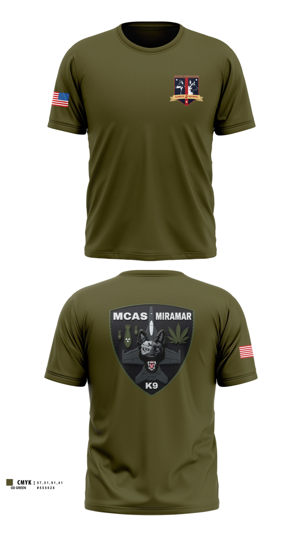 Old School Cotton Feel Shirt, MCAS Miramar Military Working Dog Section, Marines, Teamtime, Team time, sublimation, custom sports apparel, team uniforms, spirit wear, spiritwear, sports uniforms, custom shirts, team store, custom team store, fundraiser sports, apparel fundraiser