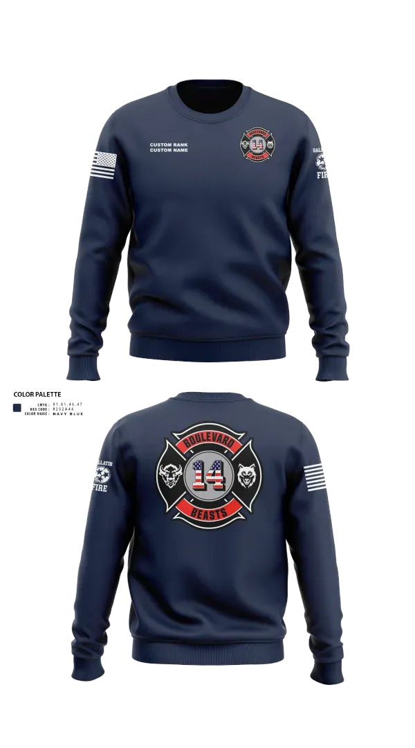 Crew Neck Sweatshirt, Gallatin Fire Department Station 4, Fire Department, Teamtime, Team time, sublimation, custom sports apparel, team uniforms, spirit wear, spiritwear, sports uniforms, custom shirts, team store, custom team store, fundraiser sports, apparel fundraiser