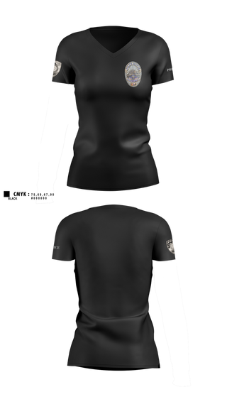 Womens Short Sleeve Vneck Shirt, Ridgecrest Police Department, Police, Teamtime, Team time, sublimation, custom sports apparel, team uniforms, spirit wear, spiritwear, sports uniforms, custom shirts, team store, custom team store, fundraiser sports, apparel fundraiser