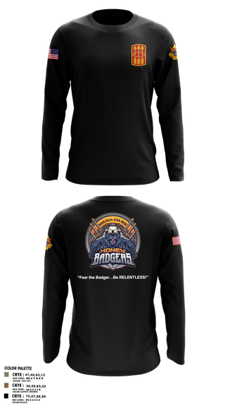 Long Sleeve Performance Shirt, Honey Badgers / 30X, Army, Teamtime, Team time, sublimation, custom sports apparel, team uniforms, spirit wear, spiritwear, sports uniforms, custom shirts, team store, custom team store, fundraiser sports, apparel fundraiser