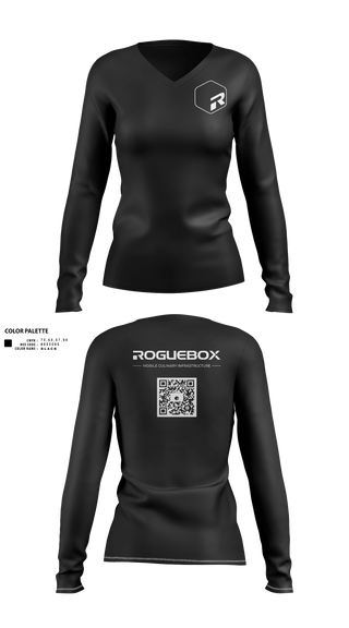 Womens Long Sleeve Vneck Shirt, Roguebox, , Teamtime, Team time, sublimation, custom sports apparel, team uniforms, spirit wear, spiritwear, sports uniforms, custom shirts, team store, custom team store, fundraiser sports, apparel fundraiser